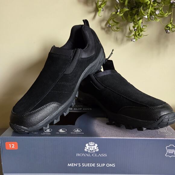 Royal Class Other - NWTB Men's Royal Class Adventuridge 12 Suede Slip On Memory Foam Shoes Black